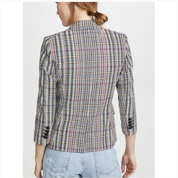 Veronica Beard Double Breasted Plaid Empire Dickey Blazer Jacket 2 - Picture 3 of 16